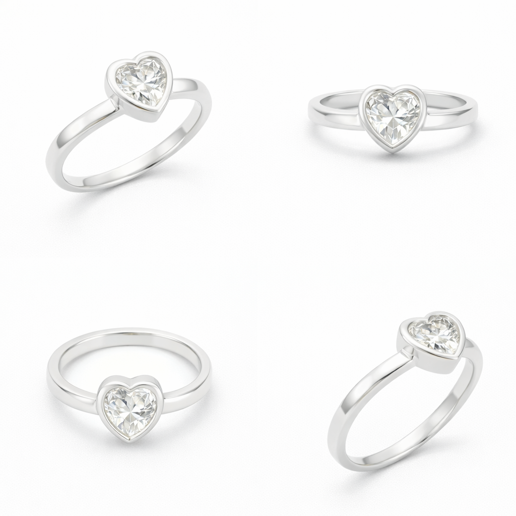 PureHeart Solitaire Silver Ring
