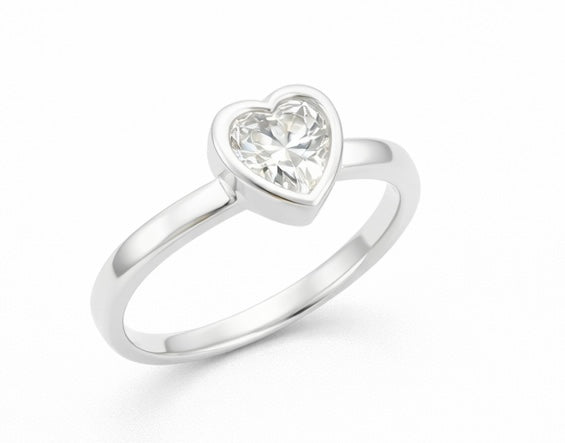 PureHeart Solitaire Silver Ring