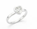 PureHeart Solitaire Silver Ring