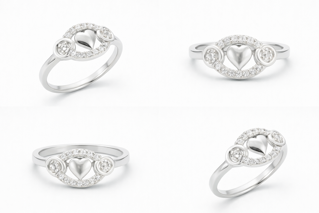 Amora Halo Silver Ring