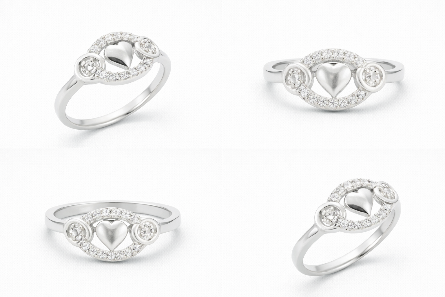 Amora Halo Silver Ring