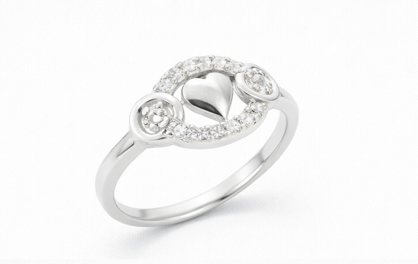 Amora Halo Silver Ring