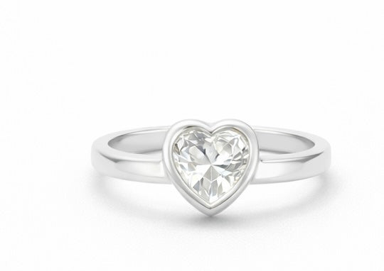 PureHeart Solitaire Silver Ring