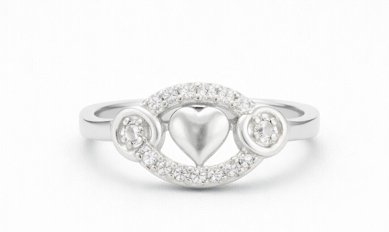 Amora Halo Silver Ring