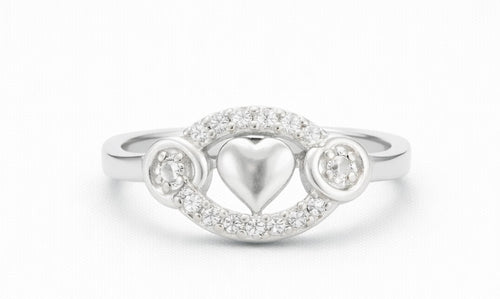Amora Halo Silver Ring